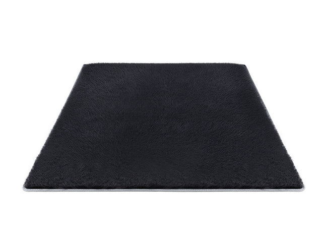 Artiss Floor Rug 140x200cm Plush Area Shaggy Rug Living Room Bedroom Carpet Black