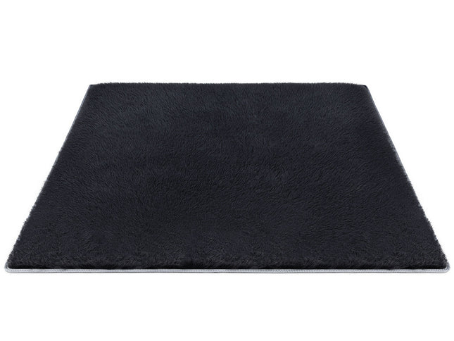 Artiss Floor Rug 160x230cm Plush Area Shaggy Rug Living Room Bedroom Carpet Black