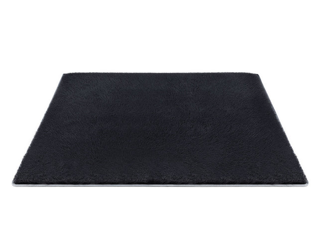 Artiss Floor Rug 200x230cm Plush Area Shaggy Rug Living Room Bedroom Carpet Black