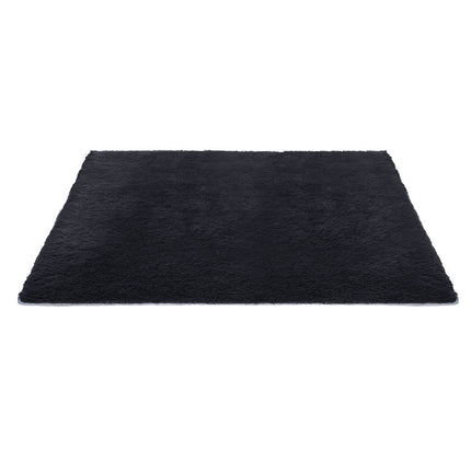 Artiss Floor Rug 200x230cm Plush Area Shaggy Rug Living Room Bedroom Carpet Black