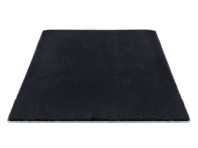 Artiss Floor Rug 200x290cm Plush Area Shaggy Rug Living Room Bedroom Carpet Black