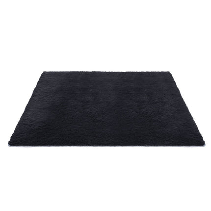 Artiss Floor Rug 200x290cm Plush Area Shaggy Rug Living Room Bedroom Carpet Black