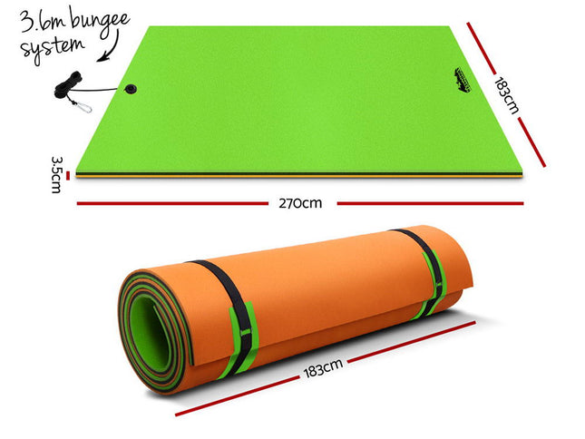 Weisshorn Floating Water Mat 2.7x1.8m Foam Pad Swimming Pool Island Platform