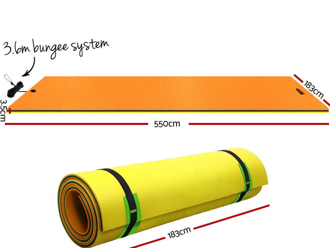 Weisshorn Floating Water Mat 5.5x1.8m Foam Pad Swimming Pool Island Platform