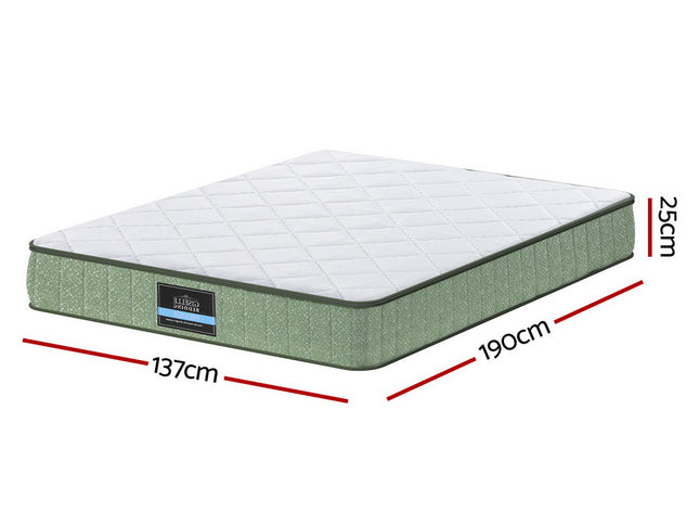 Giselle 25cm Memory Foam Mattress Dual Layer Zipper Cover Cool Charcoal Foam Mattresses Double