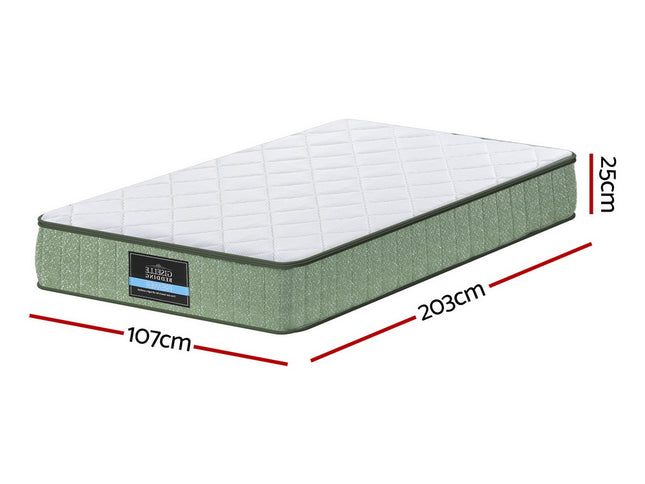 Giselle 25cm Memory Foam Mattress Dual Layer Zipper Cover Cool Charcoal Foam Mattresses King Single