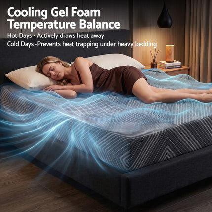 Giselle 25cm King Memory Foam Mattress Gel Infused Foam Removable Cover