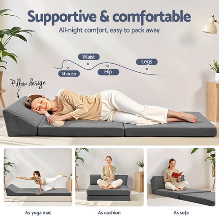 Giselle Foldable Mattress Folding Sofa Bed Trifold Sleeping Camping Cushion Mat