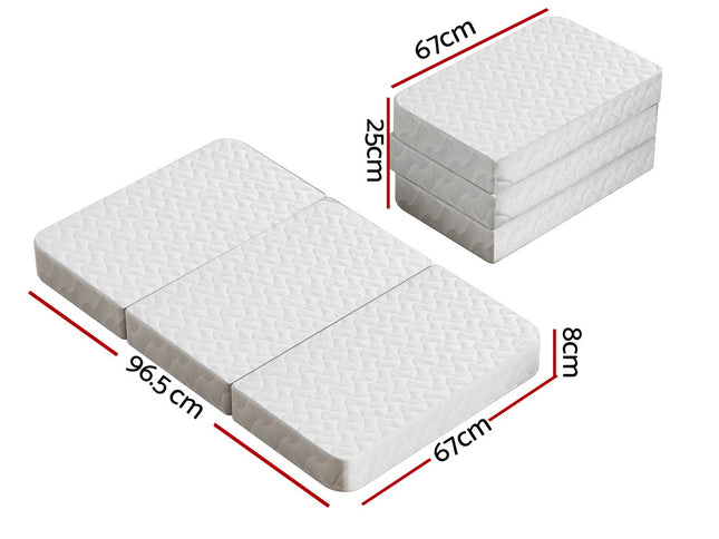 Giselle Bedding Foldable Mattress Folding Foam Cot Bed White