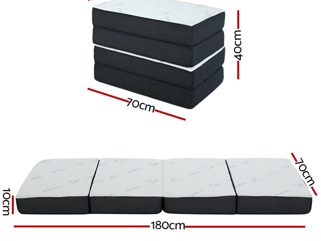 Giselle Bedding Foldable Mattress Folding Foam Sofa Bed Mat Bamboo