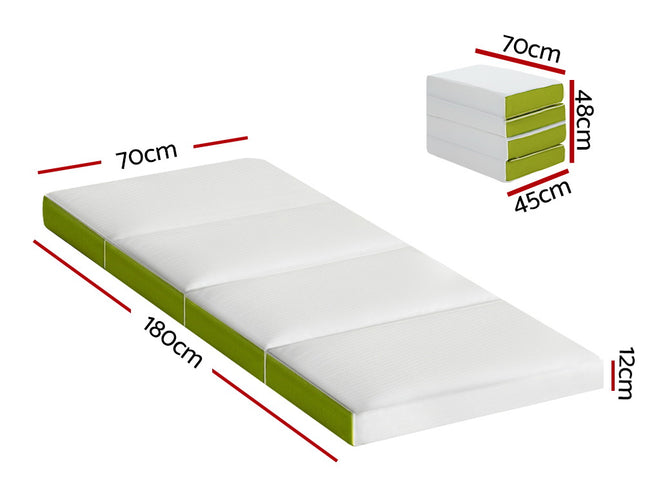 Giselle Bedding Foldable Mattress Folding Foam Single Green