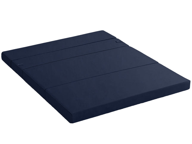 Giselle Foldable Mattress Folding Foam Mattresses Portable Floor Mat Blue Double