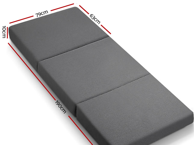 Giselle Bedding Foldable Mattress Folding Foam Bed Single Grey
