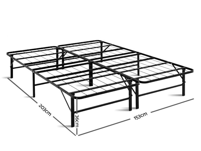 Artiss Folding Bed Frame Metal Base - Queen