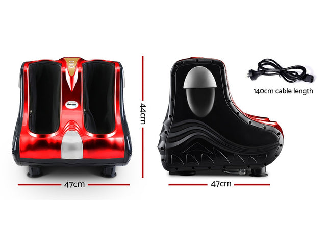 Livemor Foot Massager Massagers Shiatsu Electric Roller Ankle Calf Leg Kneading Red