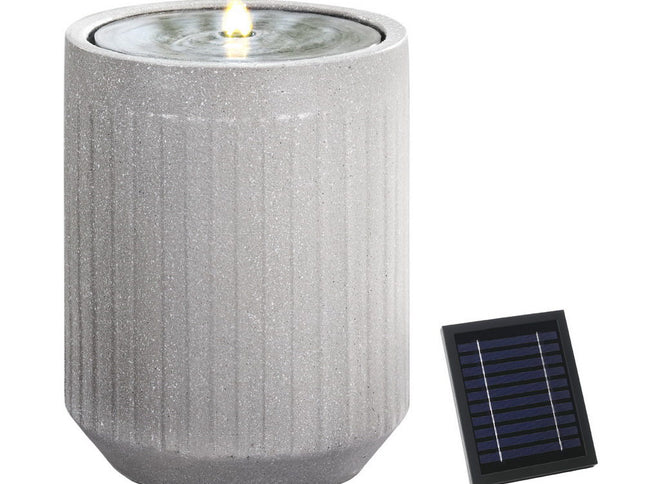 Gardeon Solar Fountain Water Feature Outdoor Fountain LED Lights Beige