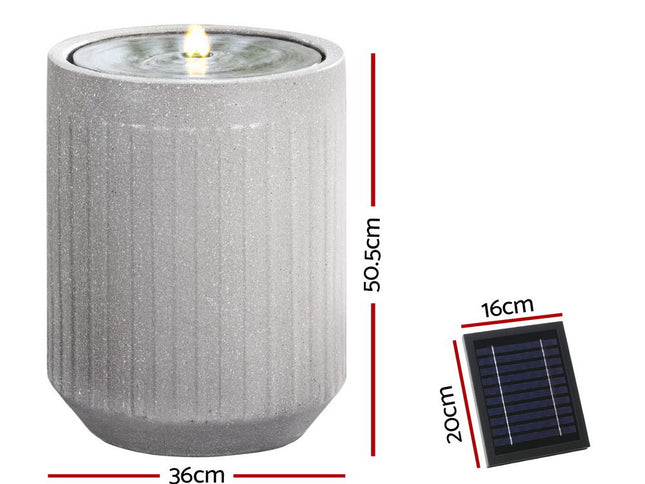 Gardeon Solar Fountain Water Feature Outdoor Fountain LED Lights Beige