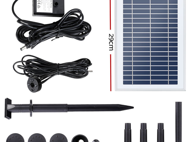 Gardeon Solar Pond Pump Submersible Water Fountain with Battery LED Lights 4.4FT