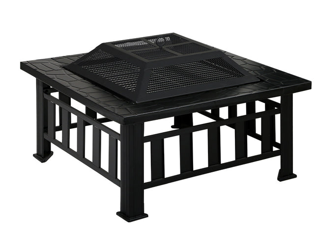 Grillz Fire Pit BBQ Grill 2-In-1 Table