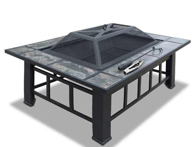 Grillz Fire Pit BBQ Grill Ice Bucket 3-In-1 Table