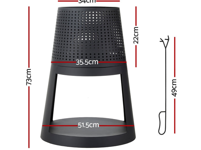 Grillz Fire Pit Deep Bowl Iron Outdoor Fireplace