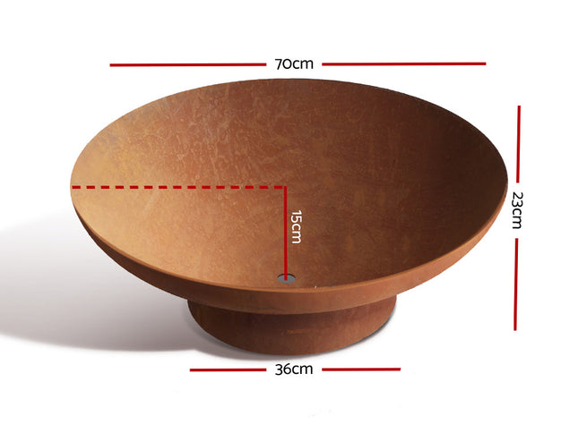 Grillz Fire Pit Bowl Cast Iron Rustic 70cm