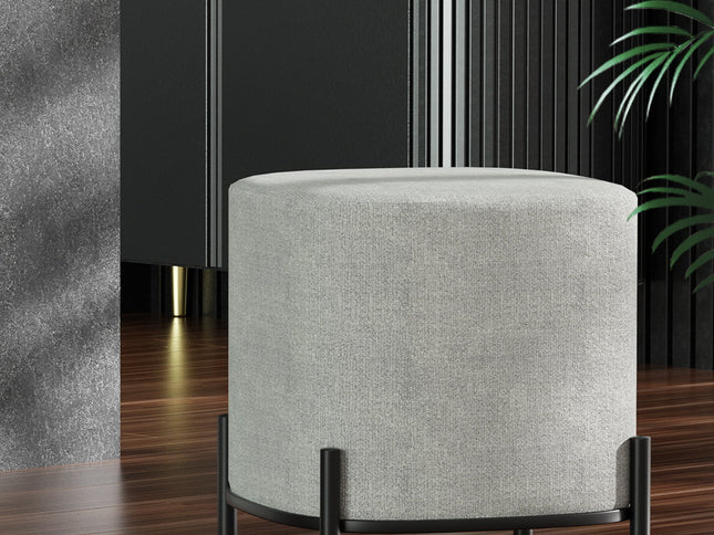 Artiss Ottoman Foot Stool Square Linen Grey