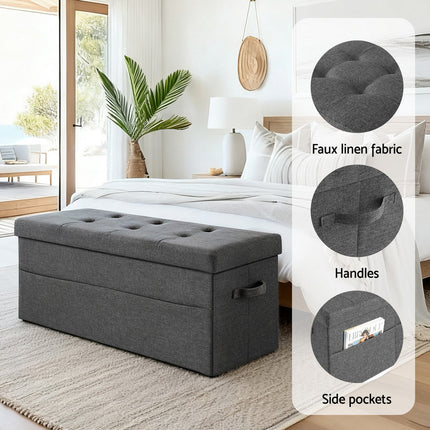 Artiss Storage Ottoman Foot Stool Rest Foldable