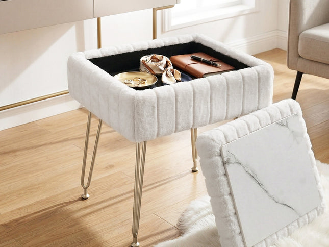 Artiss Storage Ottoman Vanity Foot Stool White