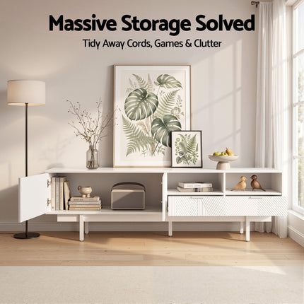 Artiss TV Unit Entertainment Unit Storage Cabinet Drawer 200cm White