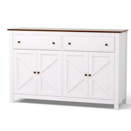 Artiss Buffet Sideboard Storage Cabinet Kitchen Cupboard 2 Drawers 140CM White