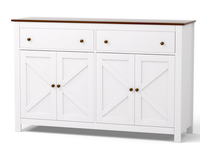 Artiss Buffet Sideboard Storage Cabinet Kitchen Cupboard 2 Drawers 140CM White
