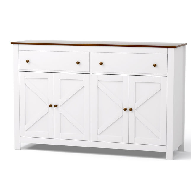Artiss Buffet Sideboard Storage Cabinet Kitchen Cupboard 2 Drawers 140CM White