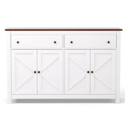 Artiss Buffet Sideboard Storage Cabinet Kitchen Cupboard 2 Drawers 140CM White