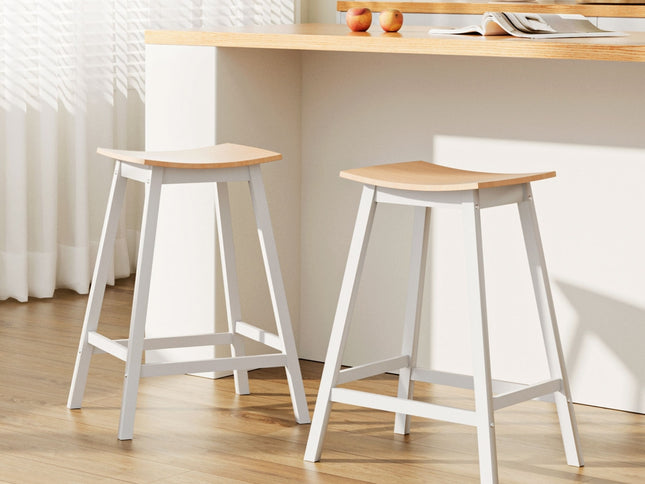 Artiss 2x Bar Stools Wooden Chairs Oak