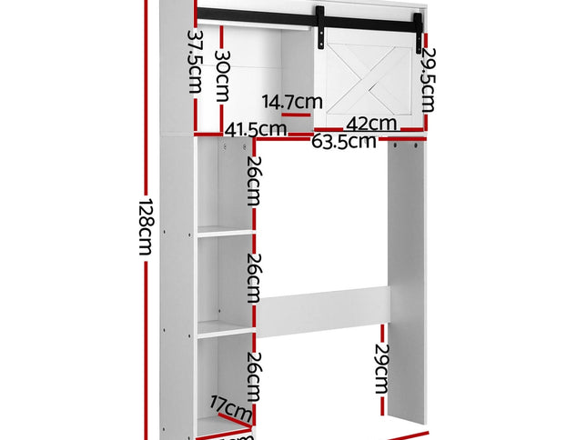 Artiss Bathroom Cabinet Over the Toilet Storage Organiser Laundry Shelf 128cm