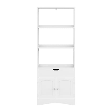 Artiss Bathroom Floor Storage Cabinet with 2 Drawers 3 Open Shelves 2 Doors White