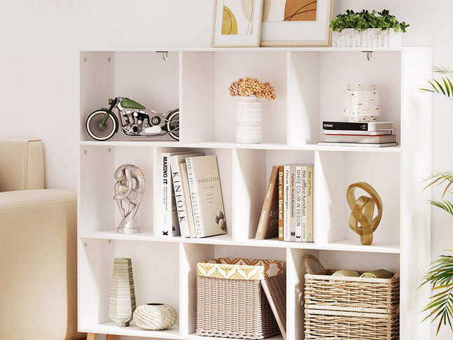 Artiss Bookshelf 3 Tiers 10 Cubes - CORA White
