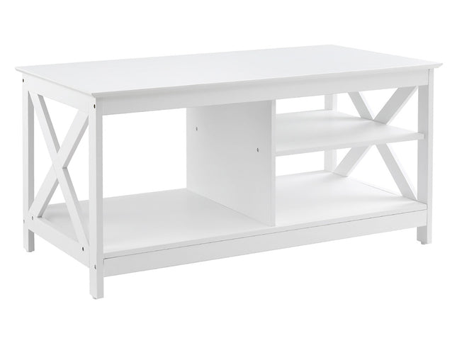 Artiss Coffee Table Storage Shelf White