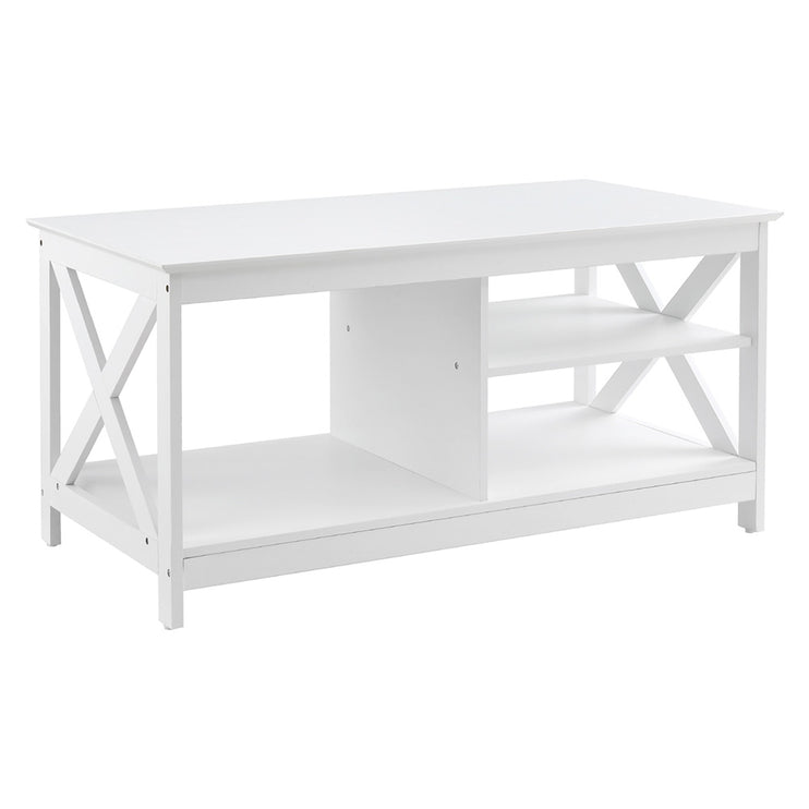 Artiss Coffee Table Storage Shelf White