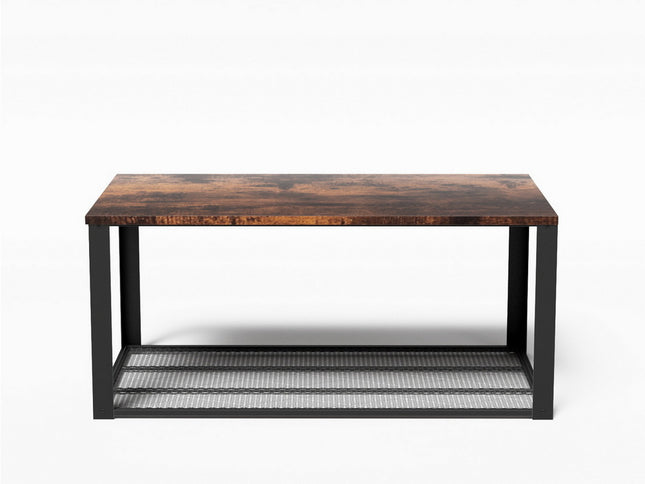 Artiss Coffee Table 2-Tier Rustic Brown 104CM