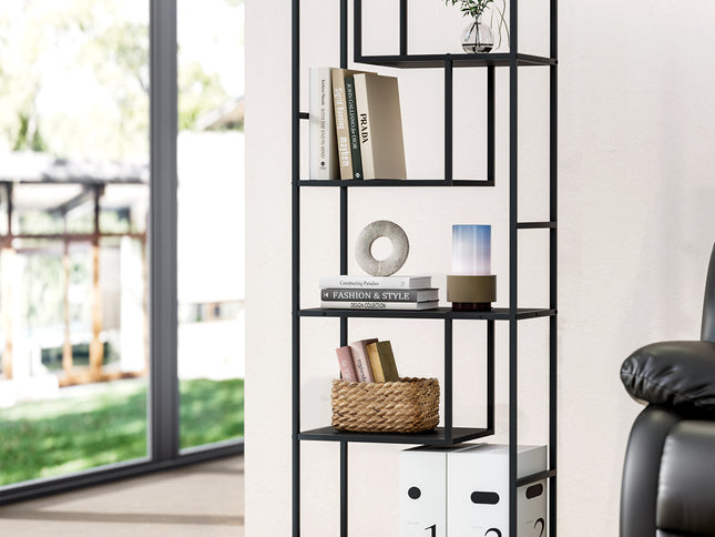 Artiss Bookshelf 5 Tiers RHYS Black
