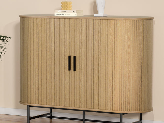 Artiss Buffet Sideboard Cupboard Cabinet Sliding Doors Pantry Storage Oak PIIA
