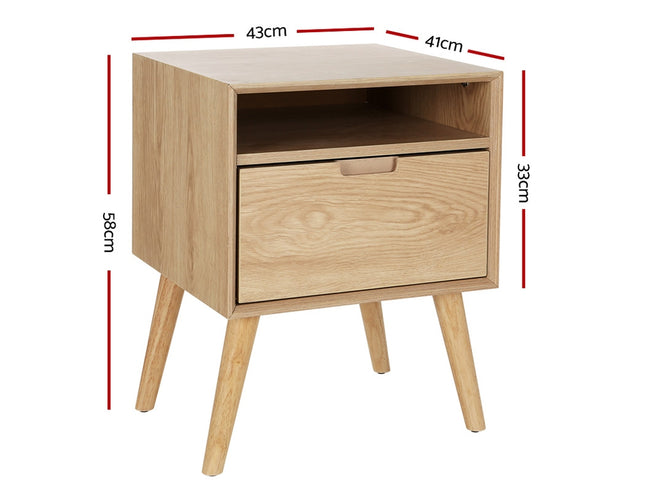 Artiss Bedside Table Drawers Side Table Shelf Storage Cabinet Nightstand GORR