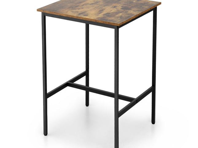 Artiss Bar Table Counter Kitchen Dining Desk Pub 60x92cm Vintage Metal Walnut