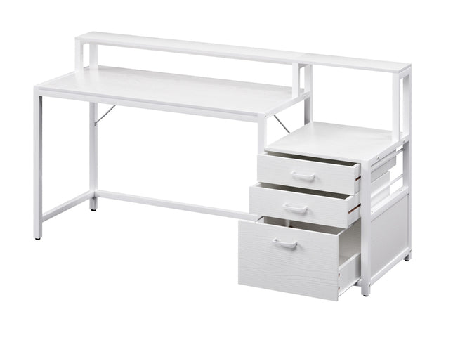 Artiss Computer Desk Home Office Study Table Desks w/Drawers Open Shelf White 160CM