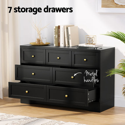 Artiss 7 Chest of Drawers Dresser Table Black