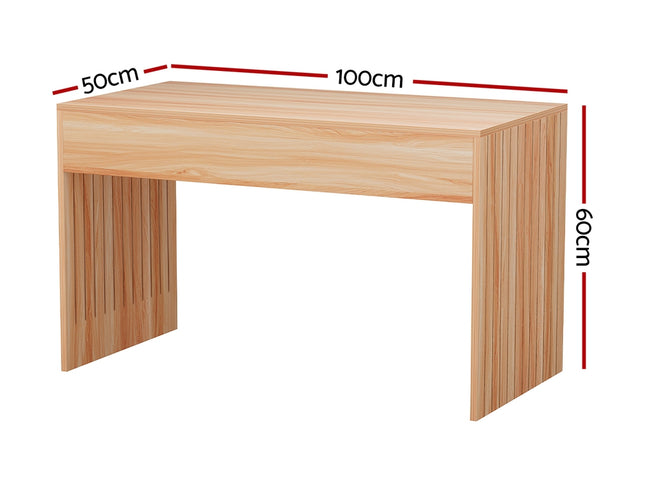 Artiss Coffee Table Rectangle Fluted Side 100CM