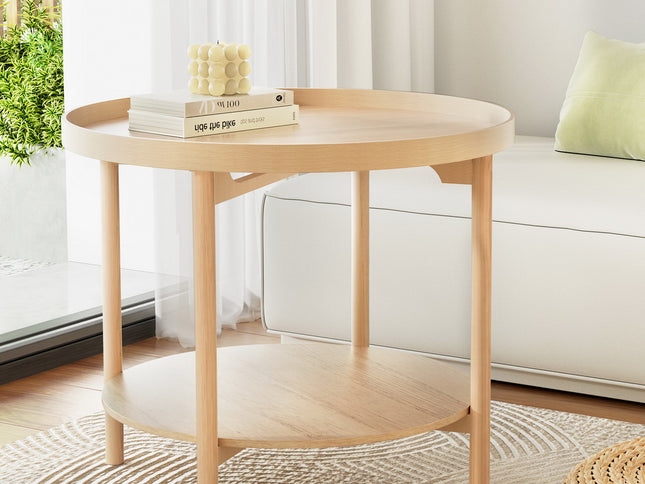 Artiss Coffee Table Side Table Round 70CM