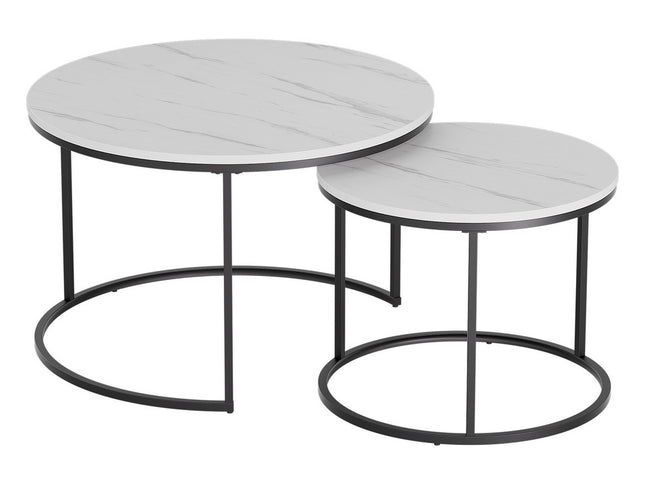 Artiss Nesting Coffee Table Set of 2 Marble Effect